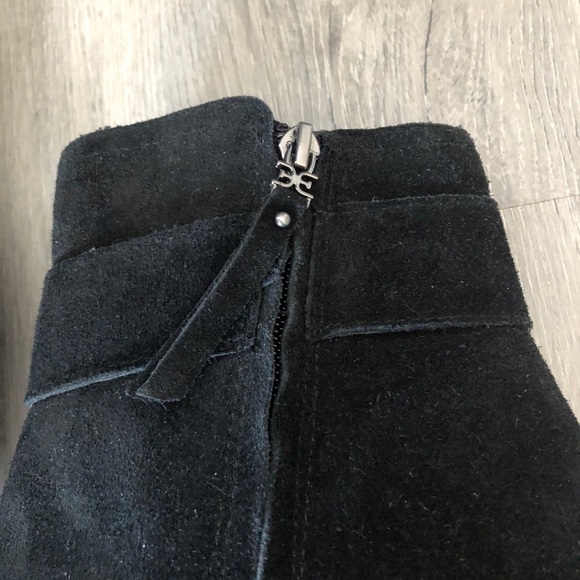 Sam Edelman Leonia Buckle Black Suede Bootie - Picture 8 of 15